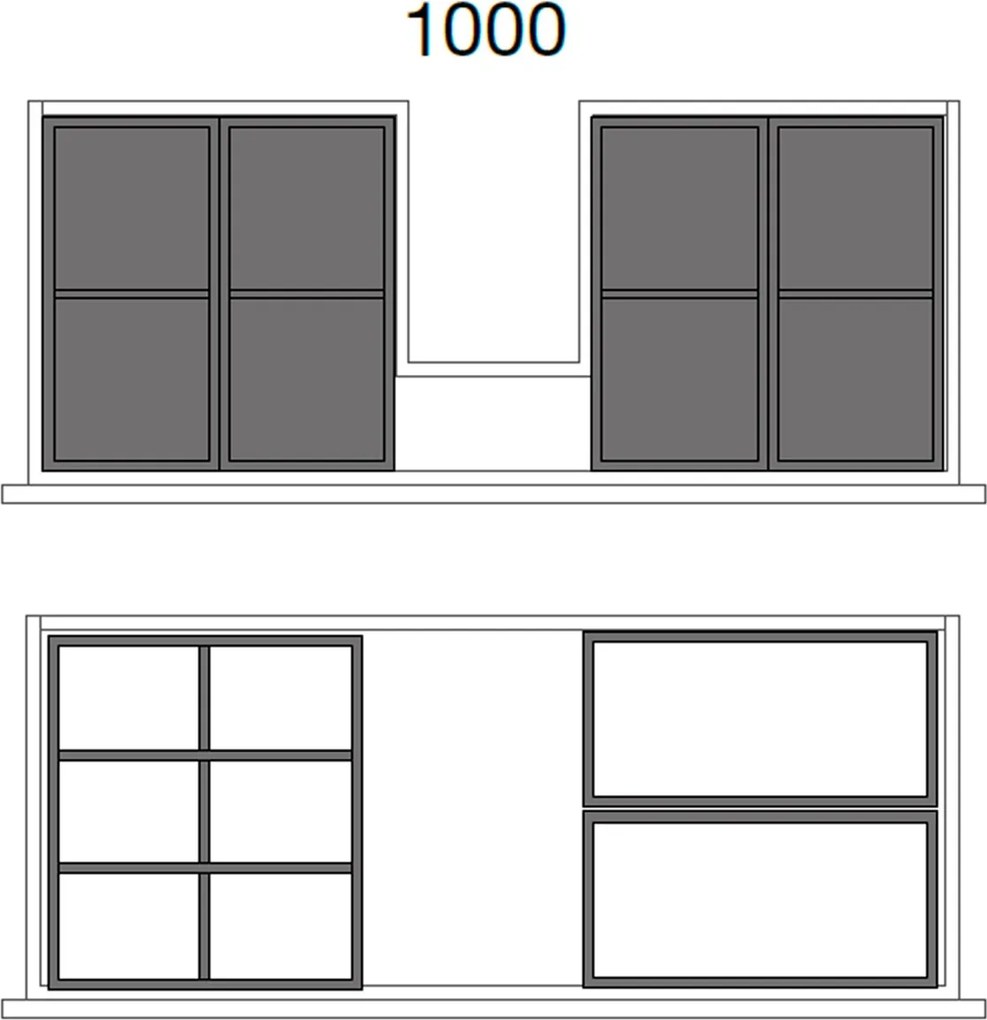 Muebles Sala ladeverdeler 16x33x4cm antraciet