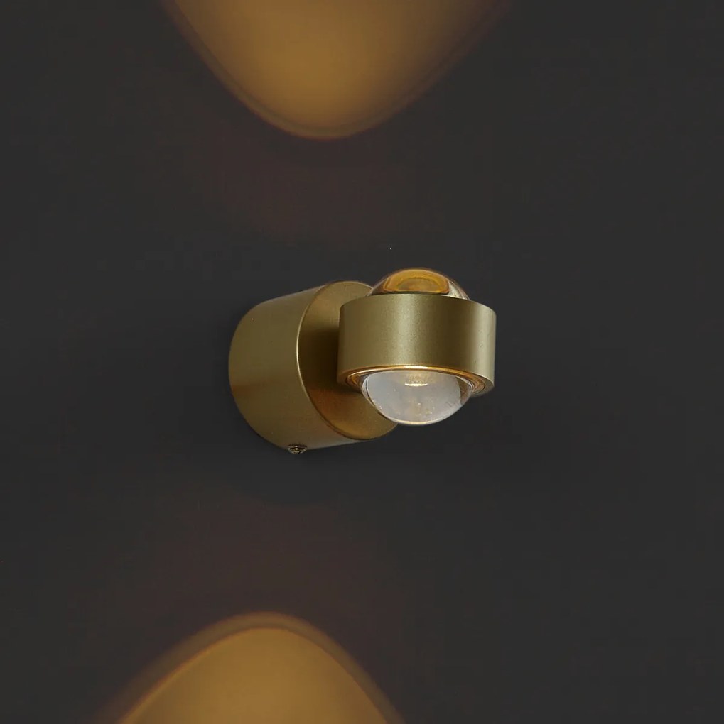 Design wandlamp messing incl. LED IP44 - Lens