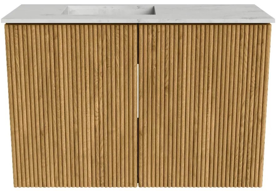 Mondiaz Joya DLux 60cm toiletmeubel oak met wastafel faye links 1 kraangat opalo