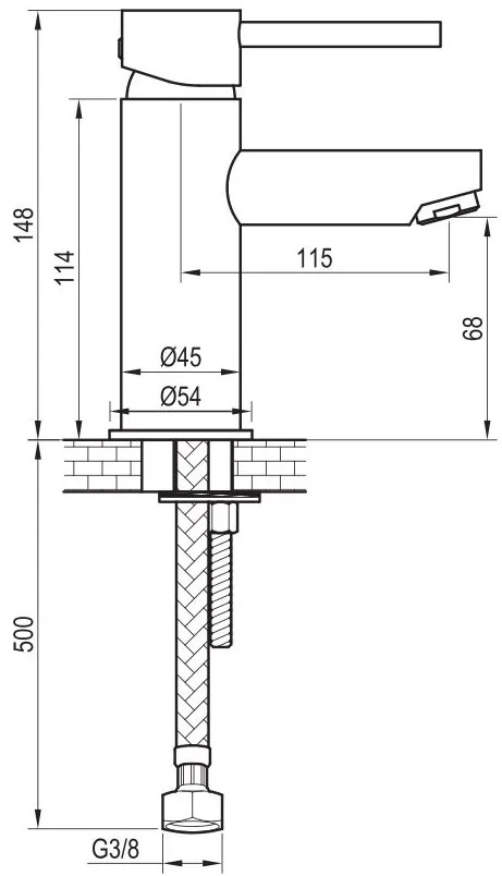 Brauer Brushed Edition ColdStart wastafelkraan energy-saving model A RVS geborsteld PVD