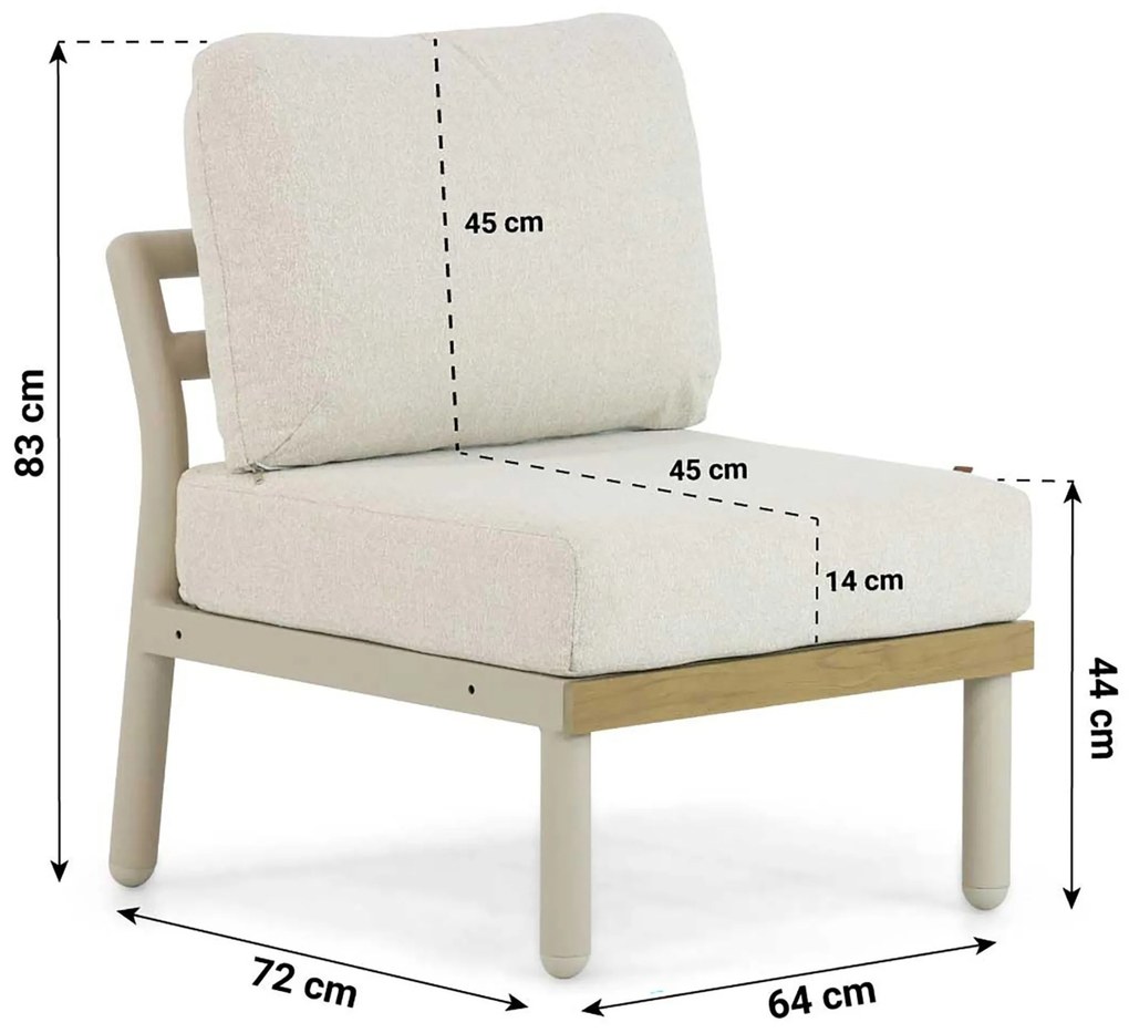 Hoek loungeset 7 personen Aluminium Taupe  Santika Furniture Santika