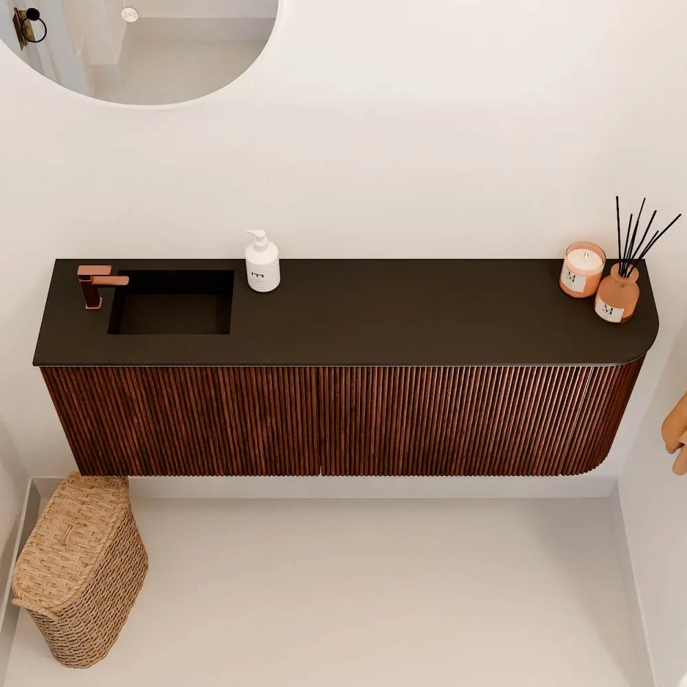 Mondiaz Joya 110cm toiletmeubel ronding rechts ruby met wastafel faye links 1 kraangat urban