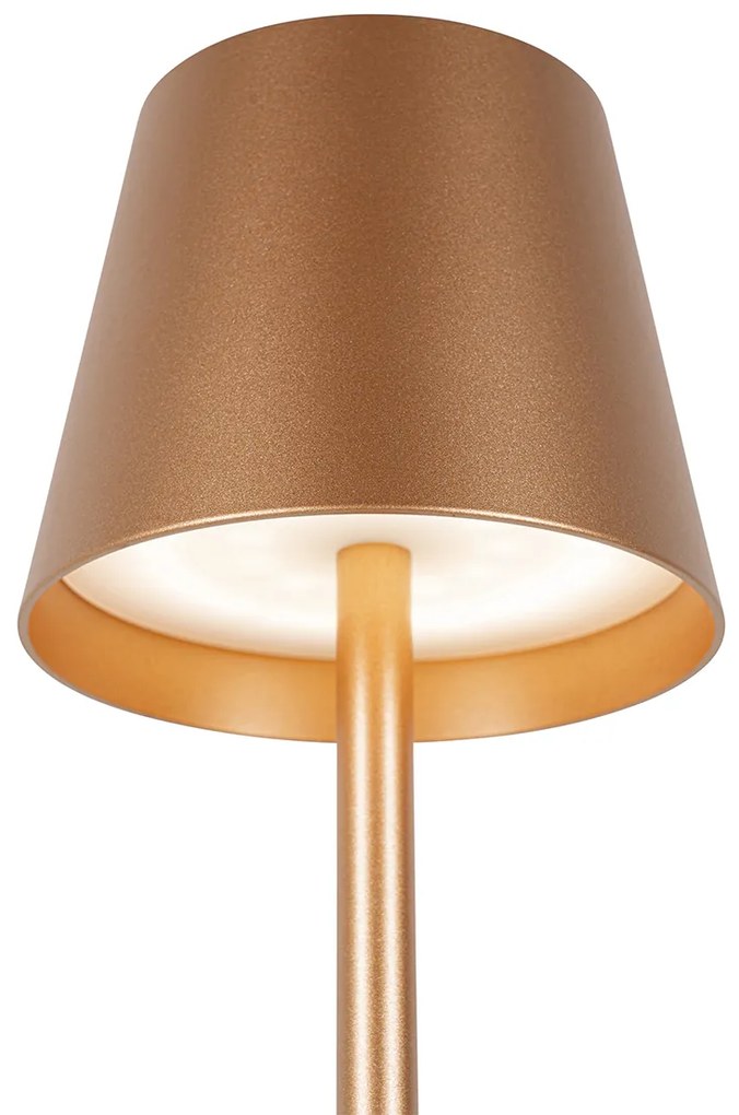 Buiten vloerlamp goud incl. LED met touch dimmer oplaadbaar - Janet Design IP44 Buitenverlichting Lamp
