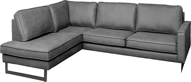 Hoekbank - Stuart - links - Lederlook Missouri antraciet 09