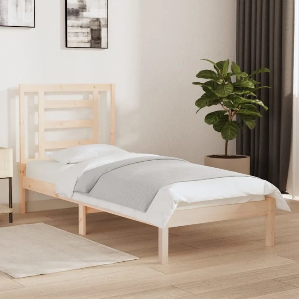 vidaXL Bedframe massief hout 75x190 cm 2FT6 Small Single