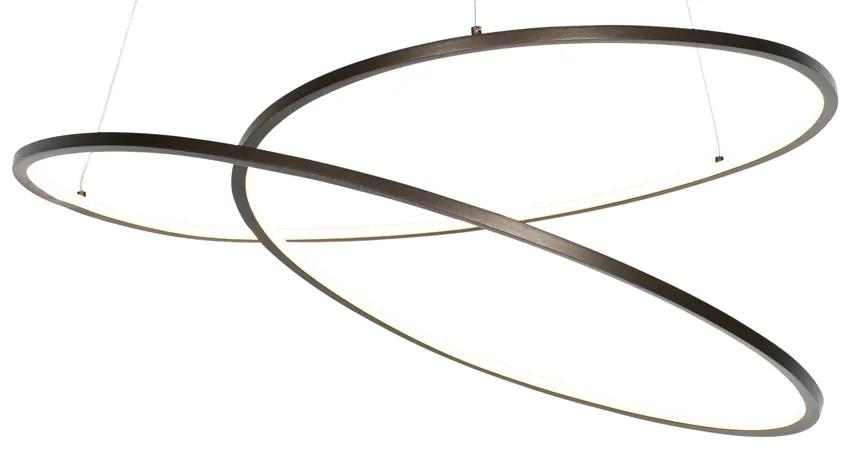 Design hanglamp brons 72 cm incl. LED 3-staps dimbaar - Rowan Design rond Binnenverlichting Lamp