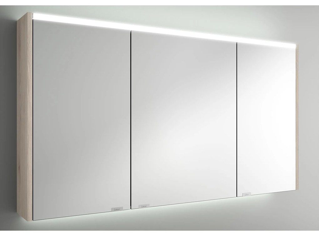 Muebles Ally spiegelkast met verlichting bovenkant 122x66cm licht eiken