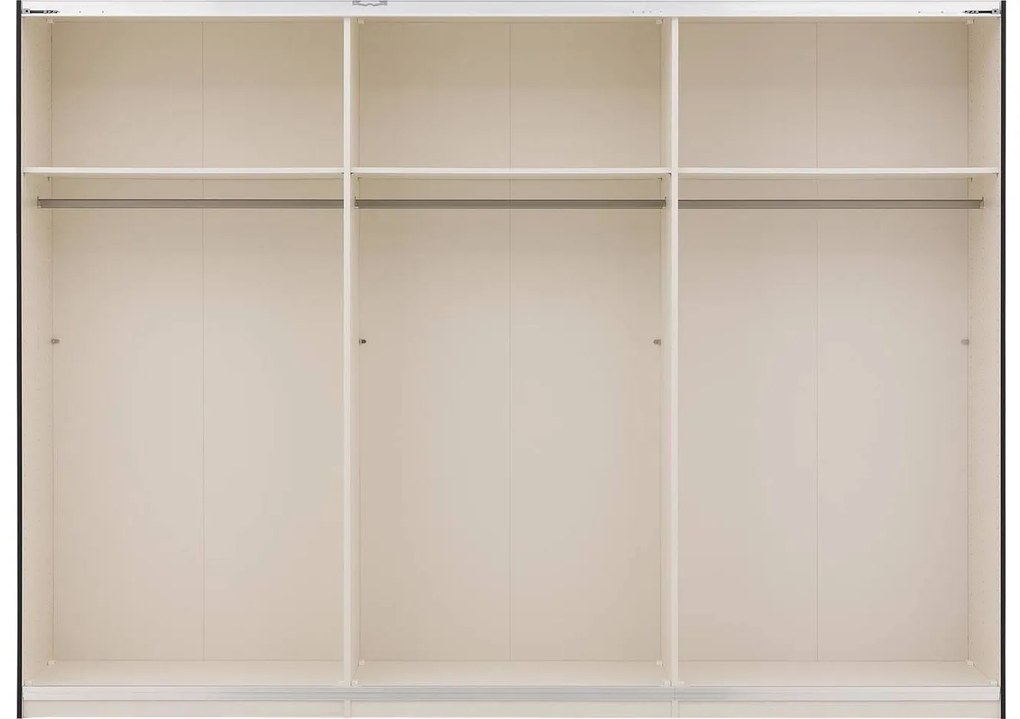 Goossens Kledingkast Easy Storage Sdk, 300 cm breed, 220 cm hoog, 2x 3 paneel schuifdeuren en 1x 3 paneel spiegel schuifdeur midden