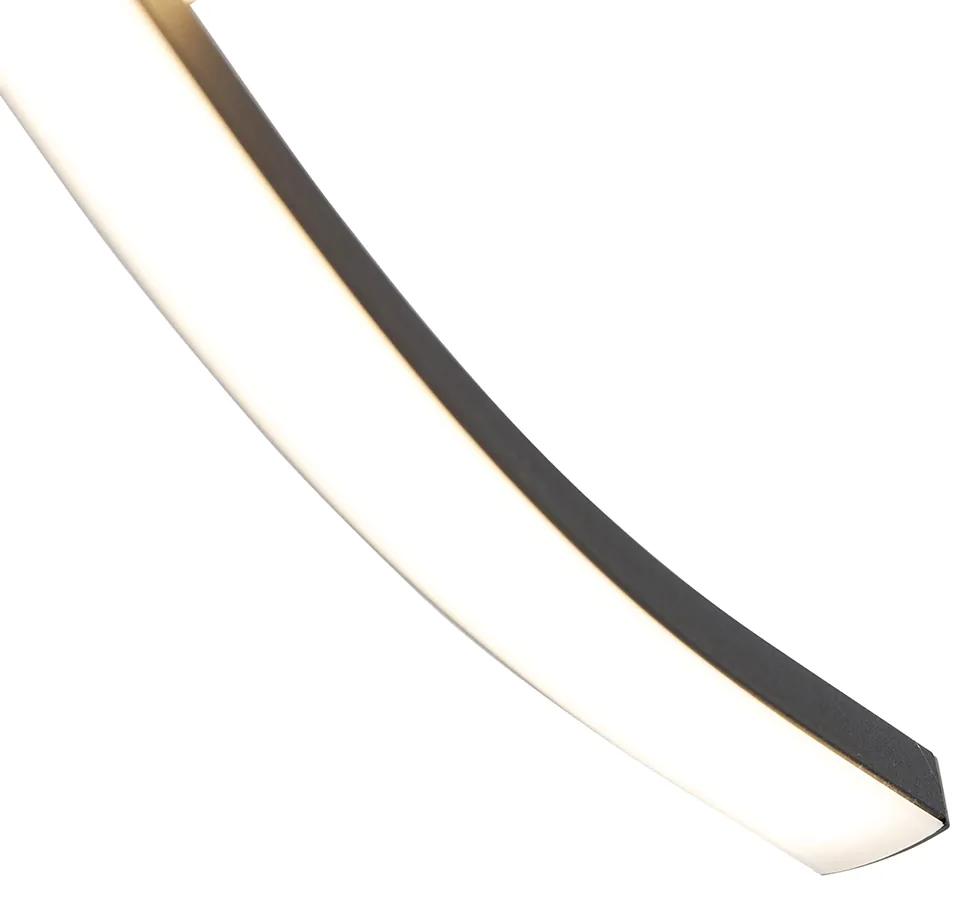 Design plafondlamp zwart met hout incl. LED 4-lichts - Vanesa Design vierkant Binnenverlichting Lamp