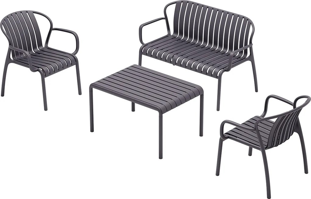 Garden Impressions Jade loungeset 4-delig - donker grijs
