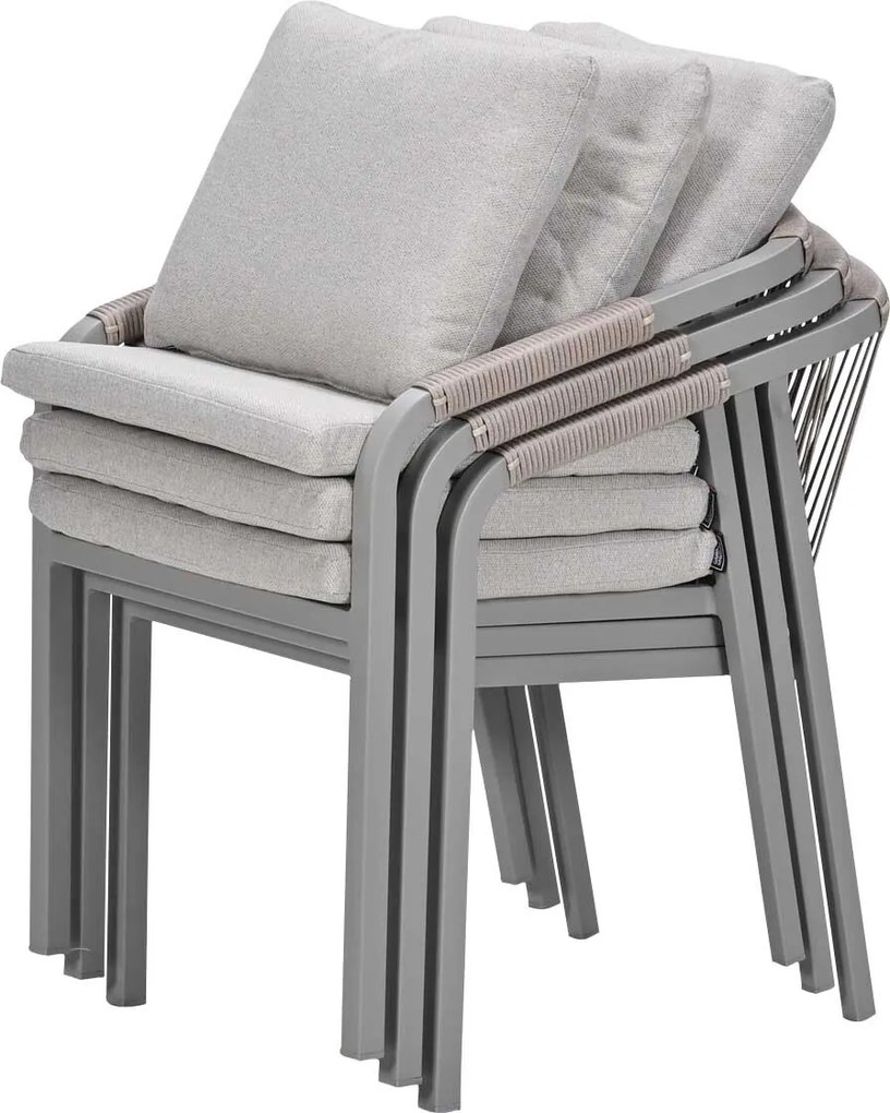 Garden Impressions Milou tuinstoel stapelbaar taupe - 4 stuks