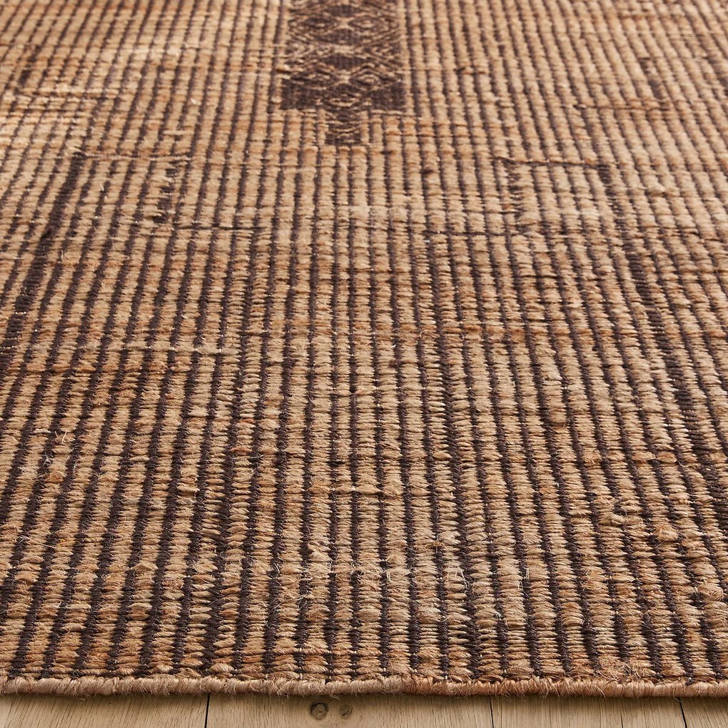 Geweven vloerkleed in jute en katoen, Jutiss