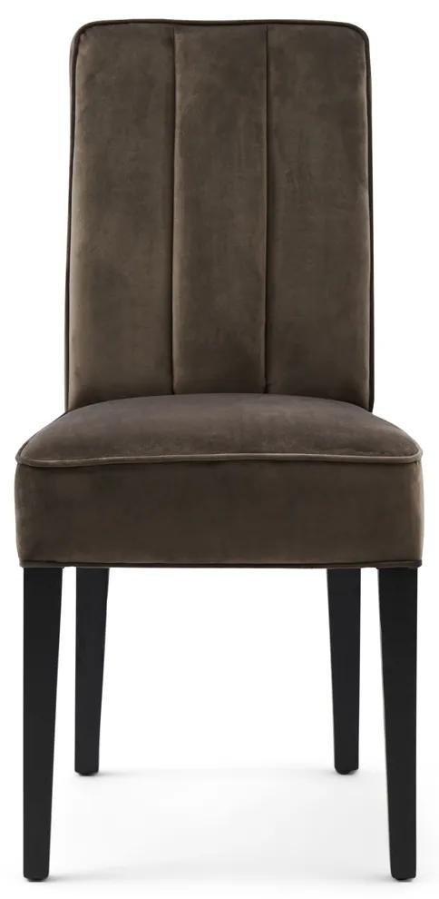 Rivièra Maison - The Jade Dining Chair, velvet III, anthracite - Kleur: grijs