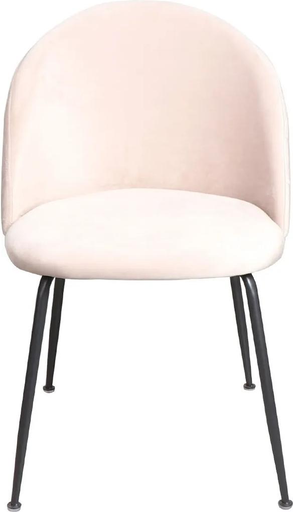 Dimehouse | Eetkamerstoel Evie - totaal: breedte 51 cm x diepte 53.5 cm x hoogte roze eetkamerstoelen velvet, metaal stoelen | NADUVI outlet
