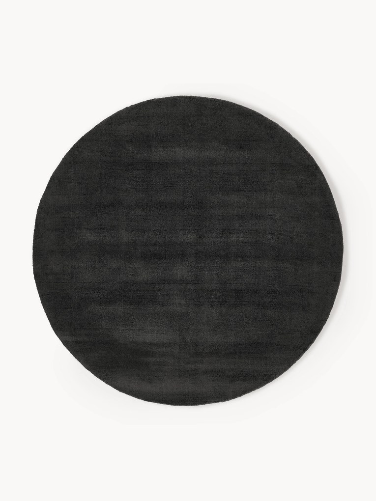 Rond handgeweven viscose vloerkleed Jane