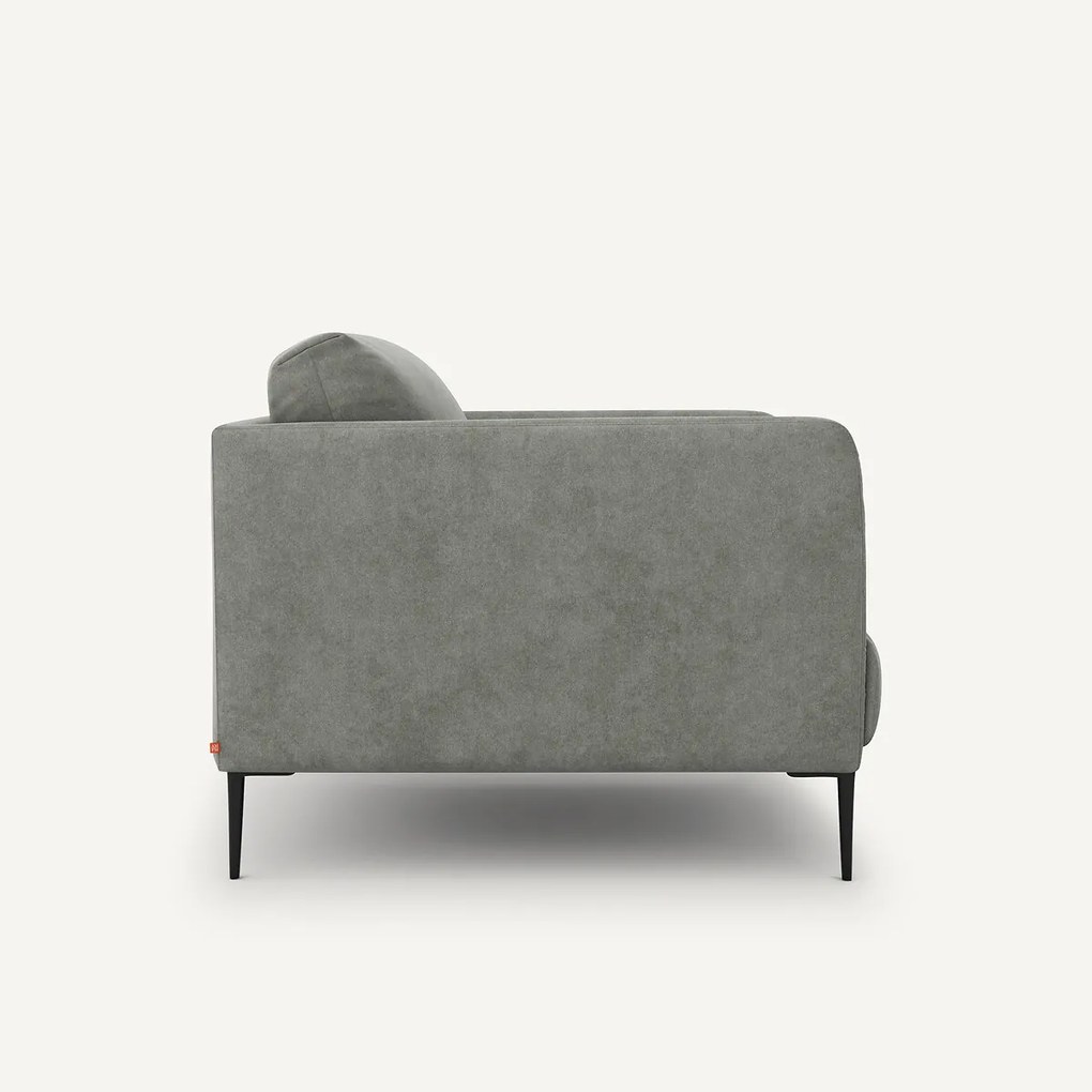 Fauteuil in stonewashed fluweel, Oscar, ontwerp Emmanuel Gallina