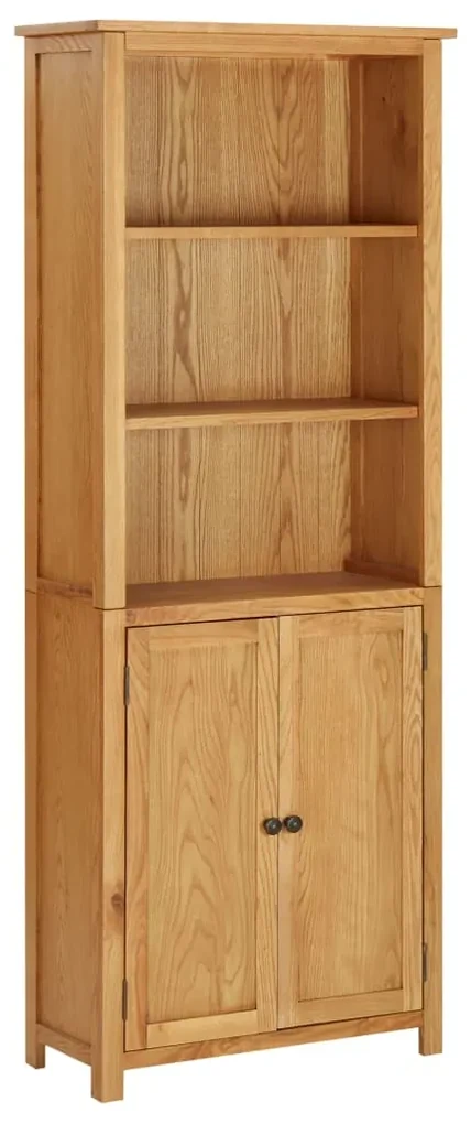 vidaXL Boekenkast met 2 deuren 70x30x180 cm massief eikenhout