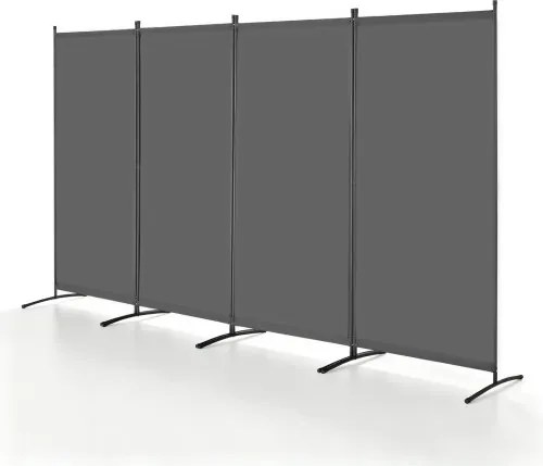 VEVOR Room Divider 4 Panelen Scherm 3464 x 1840 x 520 mm, Opvouwbaar Privacy Scherm &amp; Draagbare Scheidingswand voor Ruimteverdeling, Vrijstaande Room Divider voor Kantoor Slaapkamer Studeerkamer, Grijs