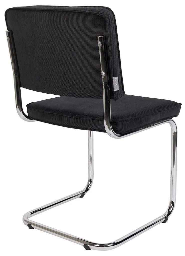 Zuiver Ridge Rib Eetkamerstoel Ribstof Zwart