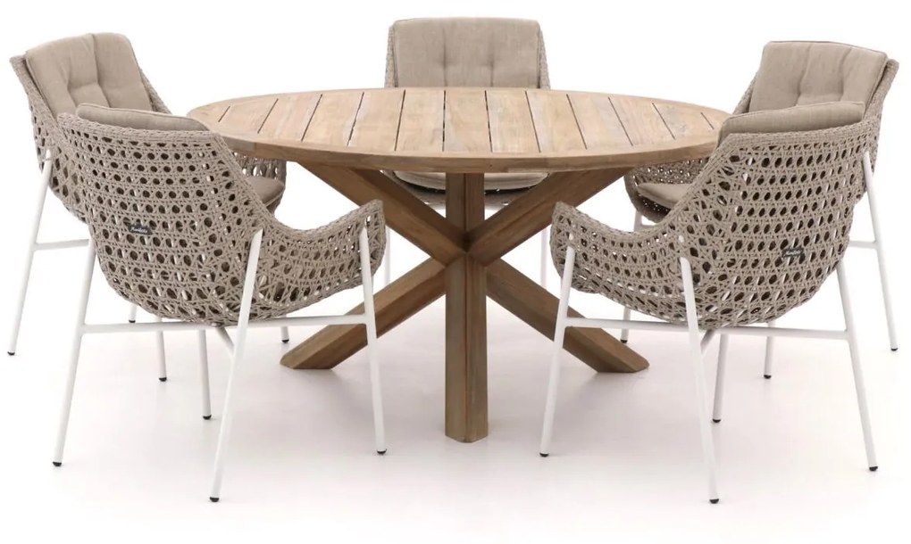 Manifesto Novara/ROUGH-Y Ø 150cm dining tuinset 6-delig