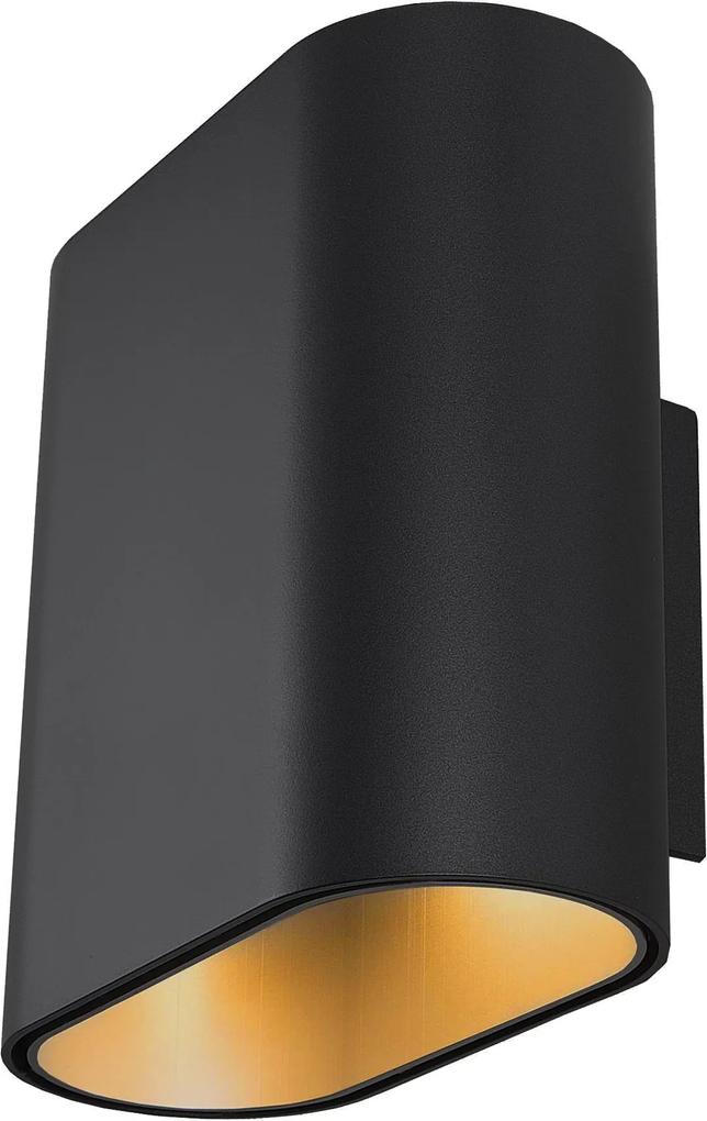Modular Duell wandlamp LED black. gold interior