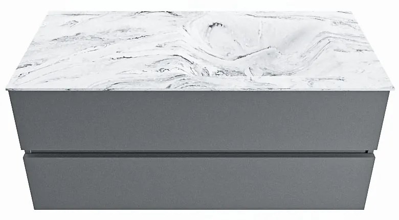 Mondiaz Vica DLux badmeubel 110cm plata 2 lades met wastafel glace rechts zonder kraangat