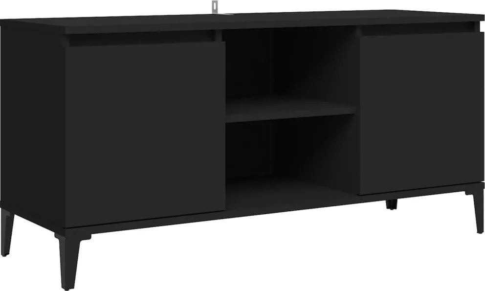 vidaXL Tv-meubel met metalen poten 103,5x35x50 cm zwart