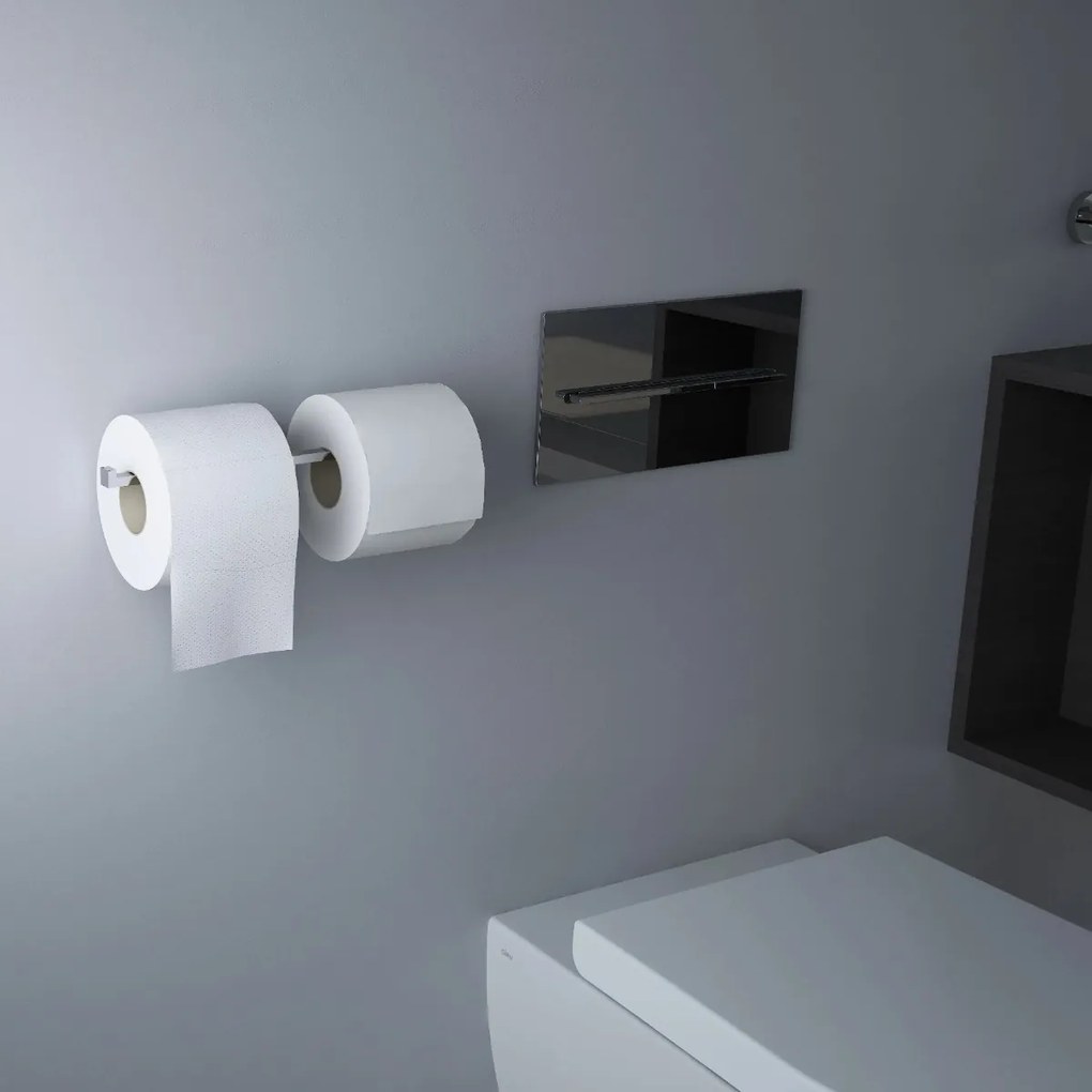 Clou Flat dubbele toiletrolhouder chroom