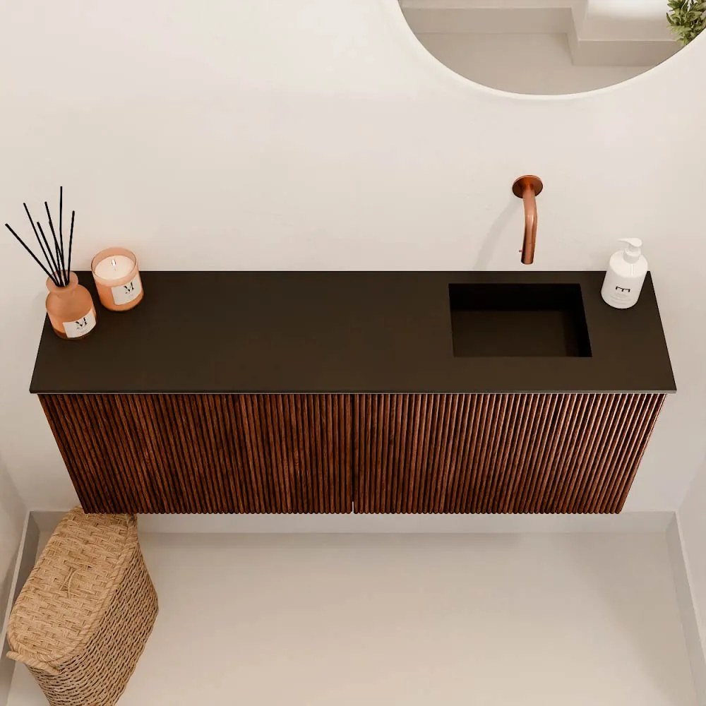 Mondiaz Joya 100cm toiletmeubel ruby met wastafel faye rechts zonder kraangat urban
