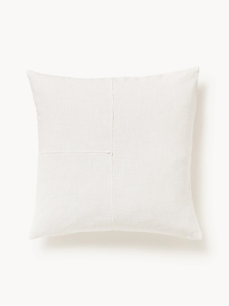 Handgeweven kussenhoes Terre met decoratieve naad