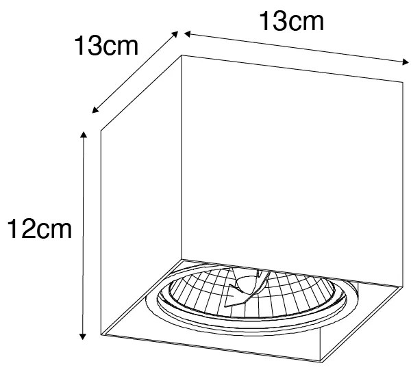 Design opbouwSpot / Opbouwspot / Plafondspot wit vierkant GU10 111mm - Box Design GU10 Binnenverlichting Lamp