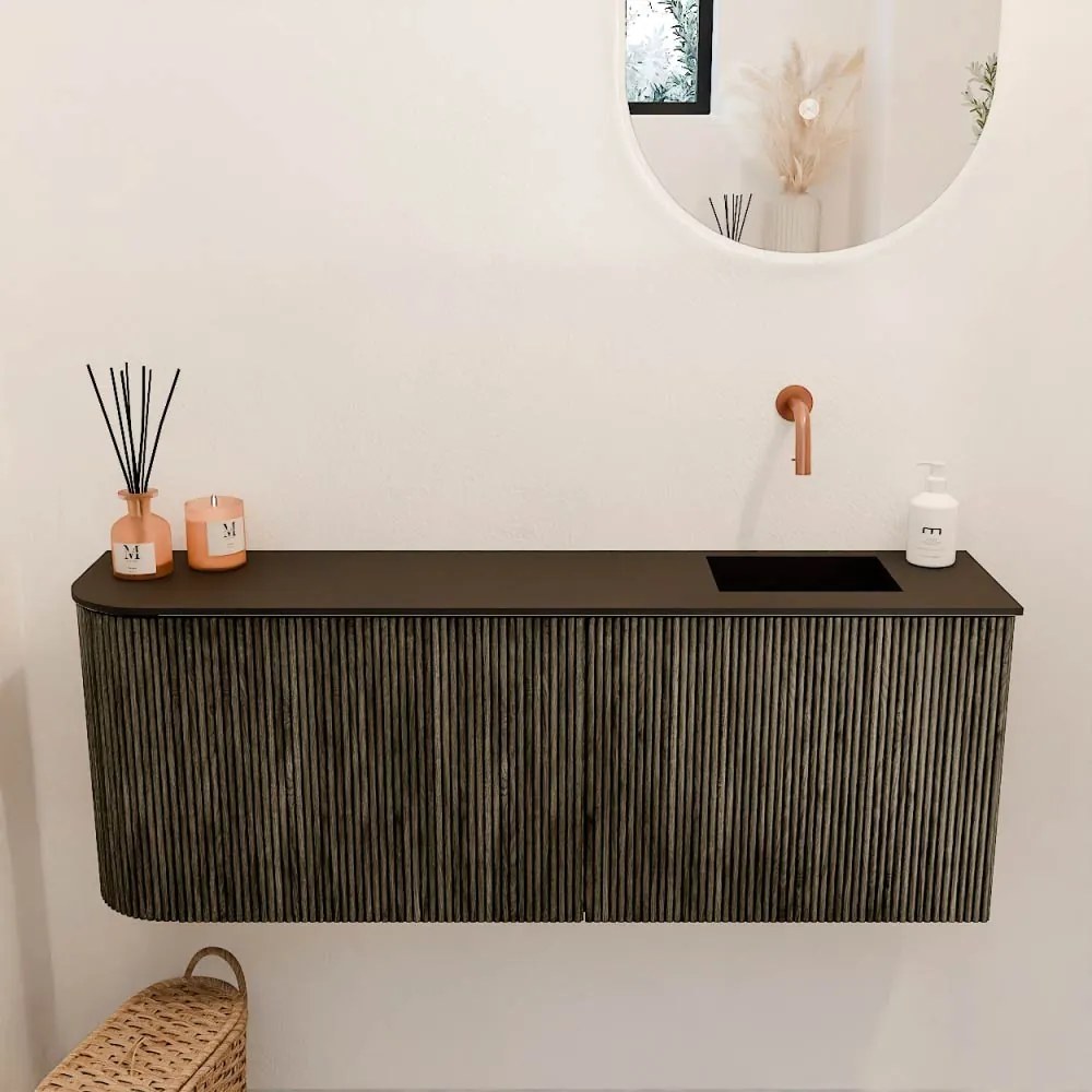 Mondiaz Joya 110cm toiletmeubel ronding links shadow met wastafel faye rechts zonder kraangat urban