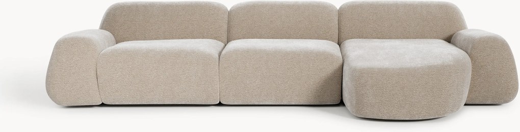 Modulaire teddy-hoekbank Wolke (4-zits)