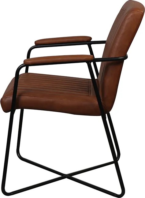 Eetkamerstoel - Henry - leer Vintage cognac