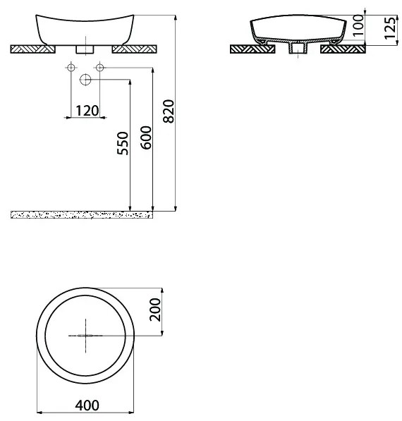 Sanigoods Sea opbouw waskom 40x40cm glans wit