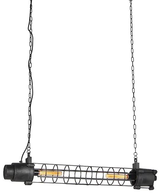 Eettafel / Eetkamer Industriele hanglamp antiek zwart - Fuze Industriele / Industrie / Industrial E27 cilinder / rond Binnenverlichting Lamp
