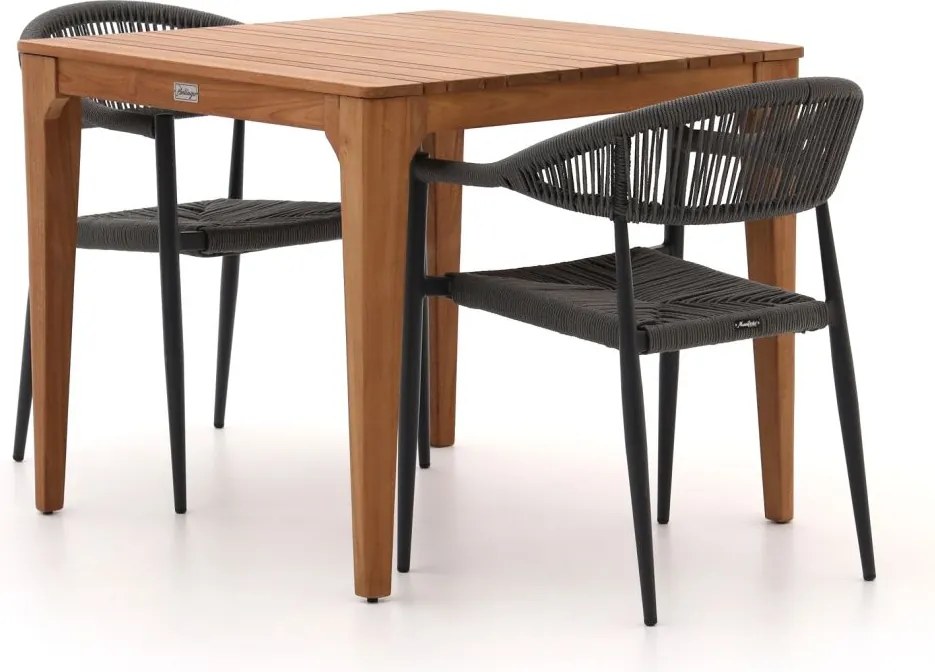 Diningset Manifesto  | 2 personen teakhout | Tuinset stapelbaar | 3-delig | Kees Smit Tuinmeubelen