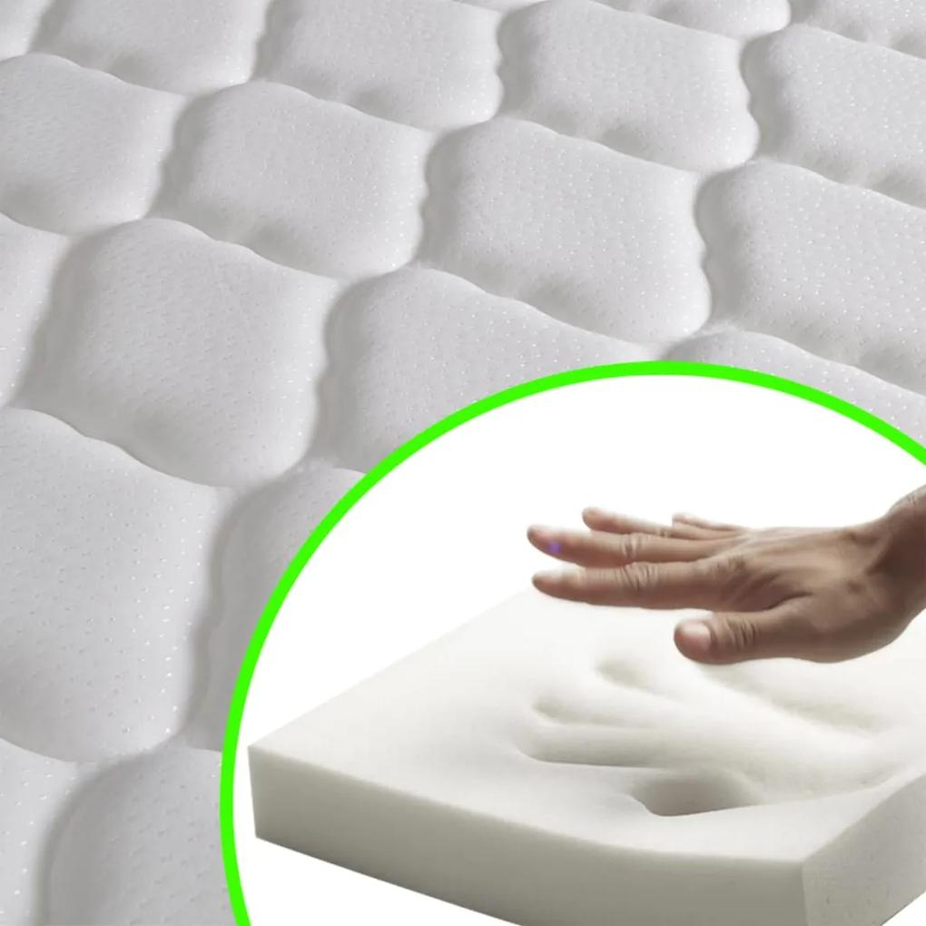 vidaXL Bed met traagschuim matras stof beige 140x200 cm
