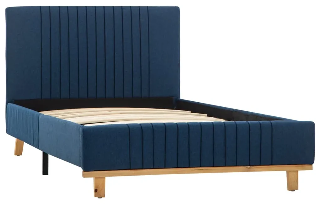 vidaXL Bedframe stof blauw 90x200 cm