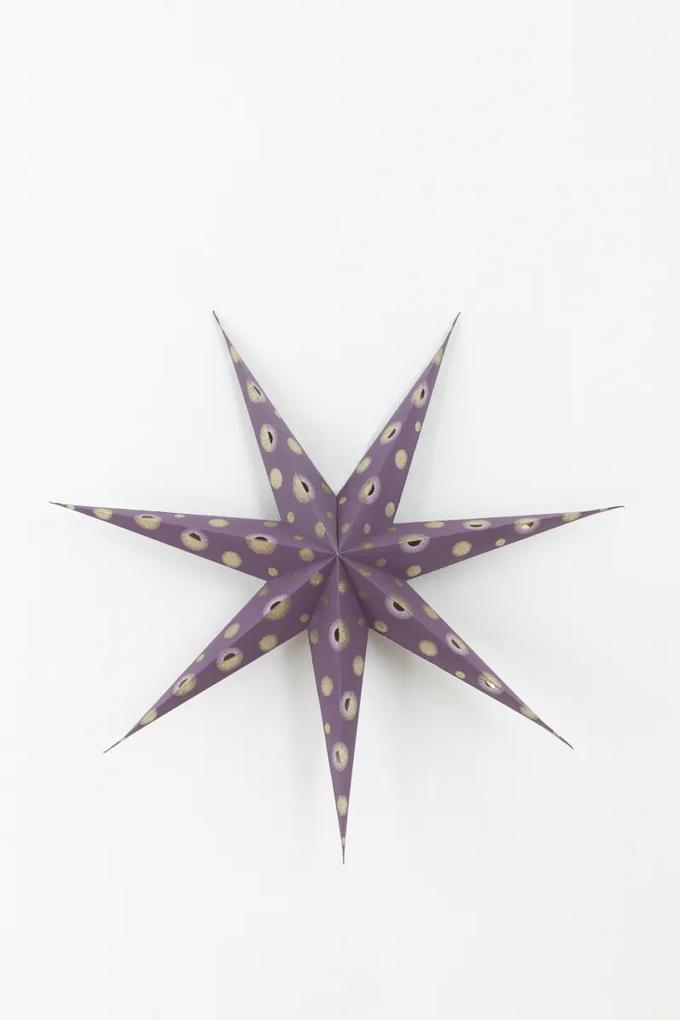 Paarse ster met print (80 cm)