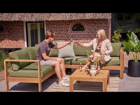 Hoek loungeset  Teak Old teak greywash 5 personen Garden Collections Newbury
