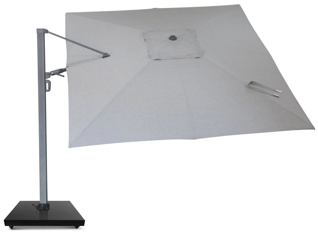 Zweefparasol 3x3.5m S2 Excellent (incl. voet + hoes) Grijs-antraciet Camello Luna