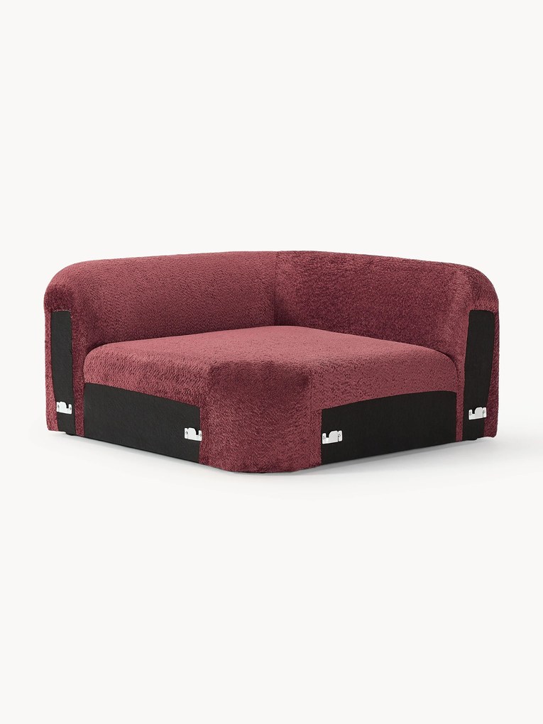 Afgeronde hoekmodule Wolke van teddy-bouclé