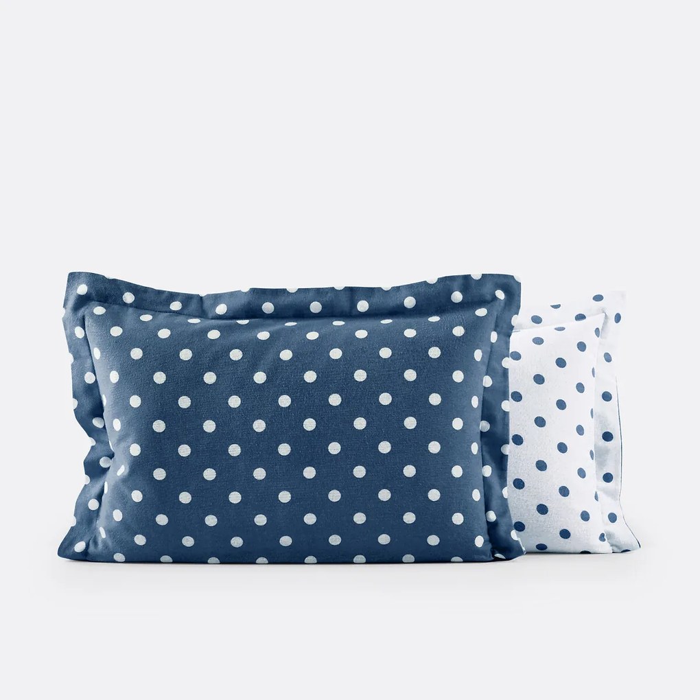 Kussensloop in flanel met stippenprint, Clarisse