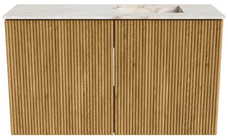 Mondiaz Joya DLux 70cm toiletmeubel oak met wastafel faye rechts 1 kraangat frappe