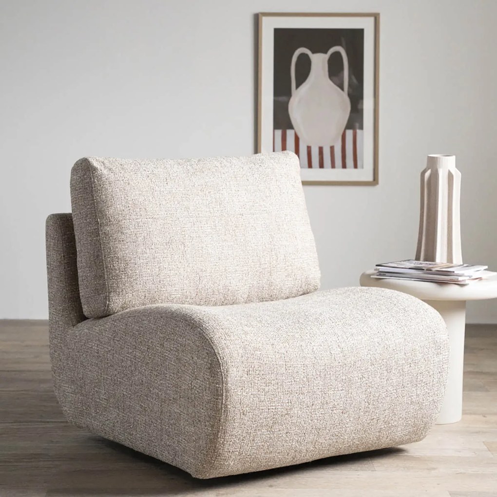 Draaibare Fauteuil Beige Zonder Armleuning