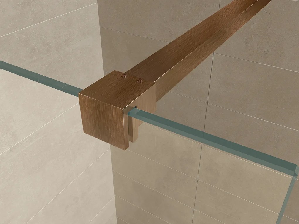 Mueller Slimline muurprofiel en stabilisatiestang voor losse glaswand geborsteld brons