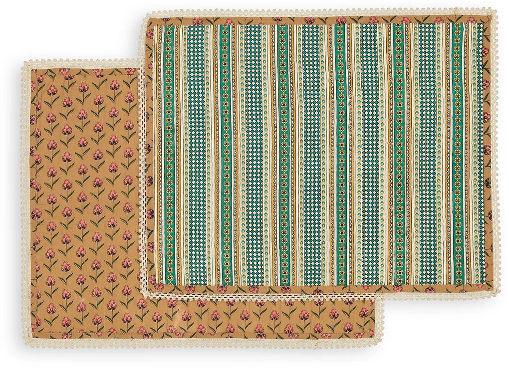 Set van 2 placemats, voile katoen, Ditsy