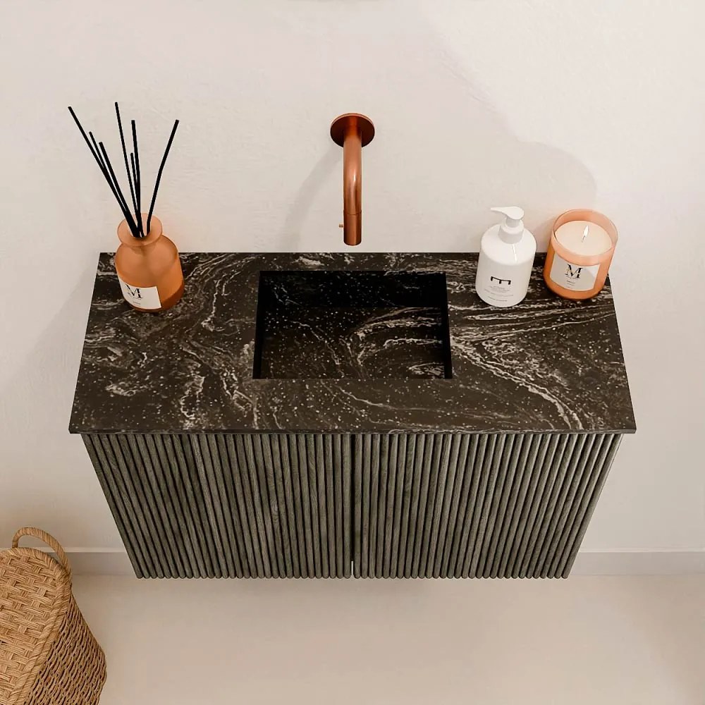 Mondiaz Joya DLux 60cm toiletmeubel shadow met wastafel faye midden zonder kraangat lava