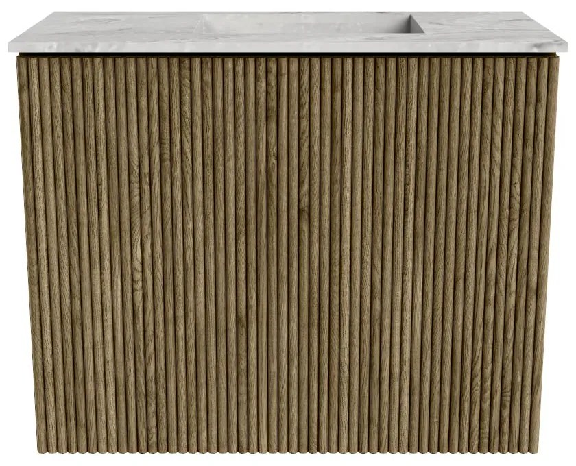 Mondiaz Joya DLux 50cm toiletmeubel dusk met wastafel faye rechts zonder kraangat glace